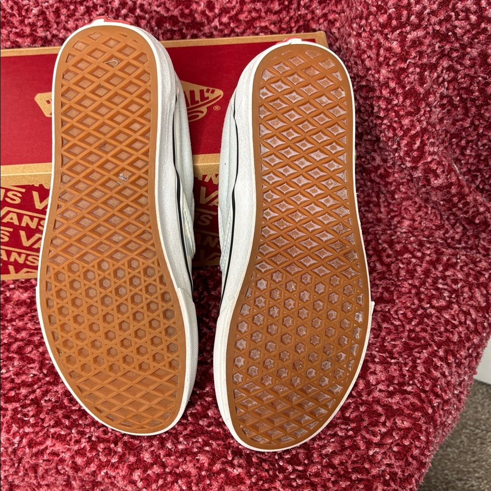Vans Slip-On Checkerboard Sneakers in Light Blue and White - Picture 3 of 7